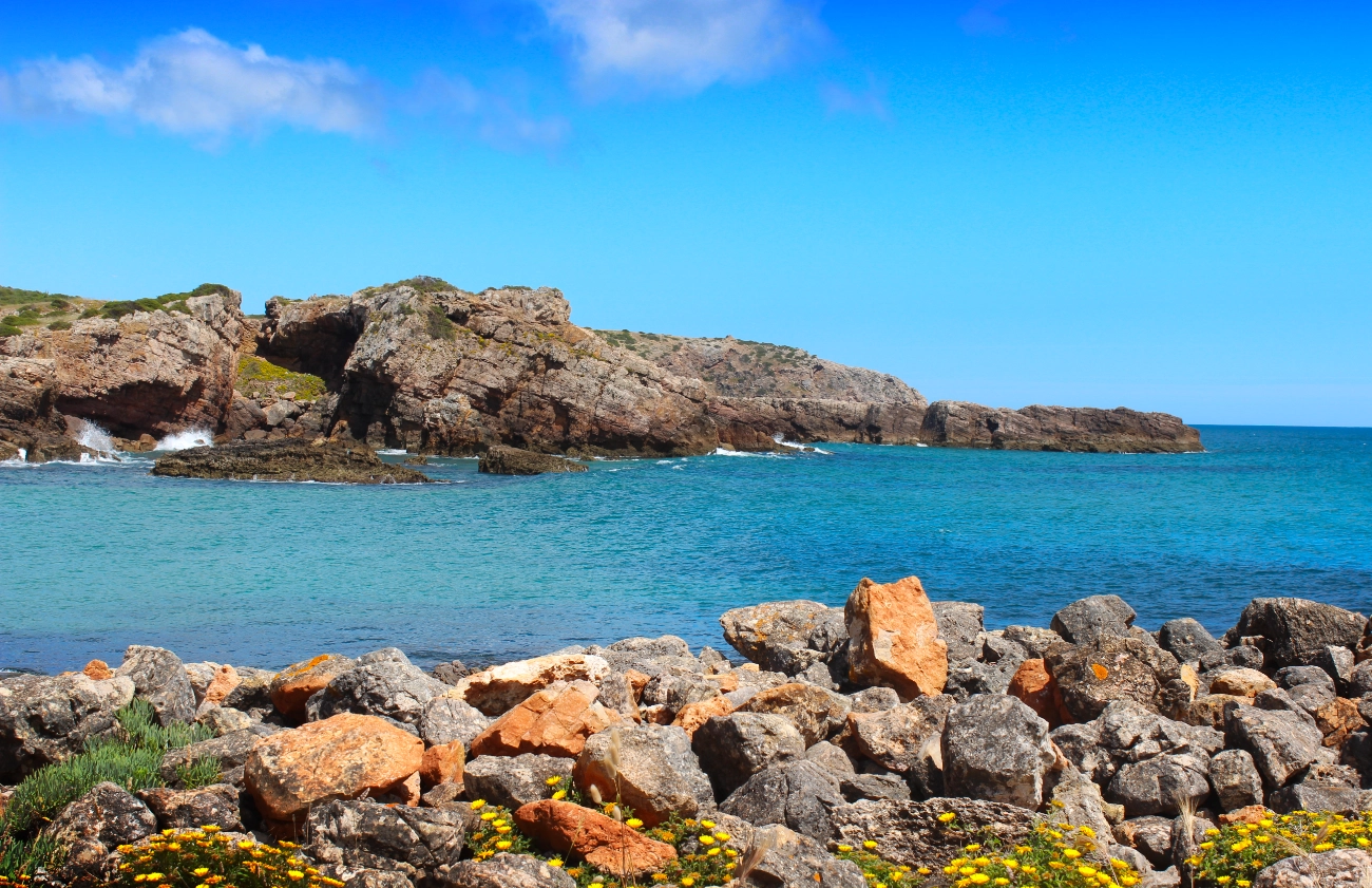 Bay and Cliffs of Praia da Ingrina in Spring