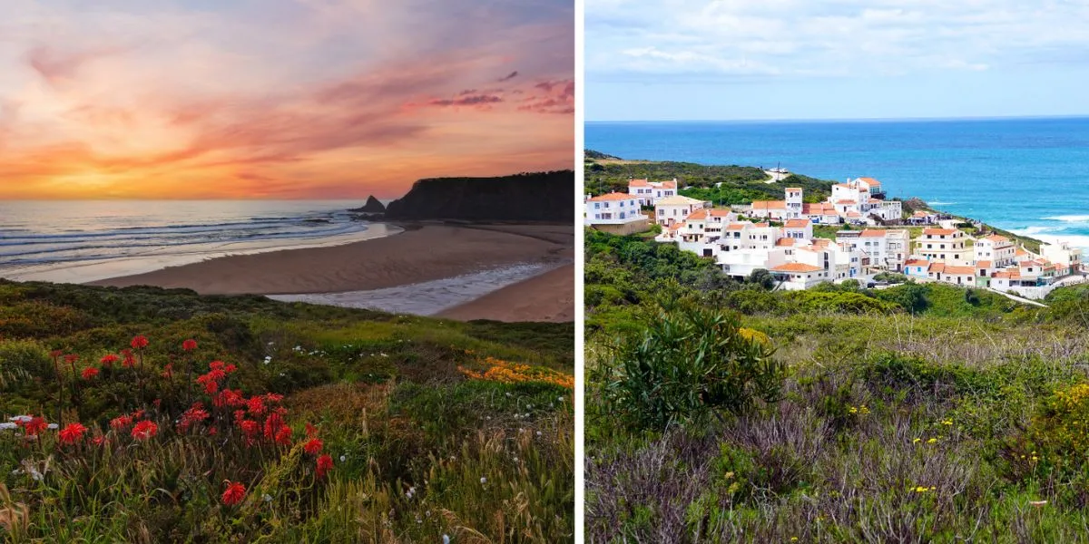 Odeceixe-Beach-at-Sunset-and-Whitewashed-Houses