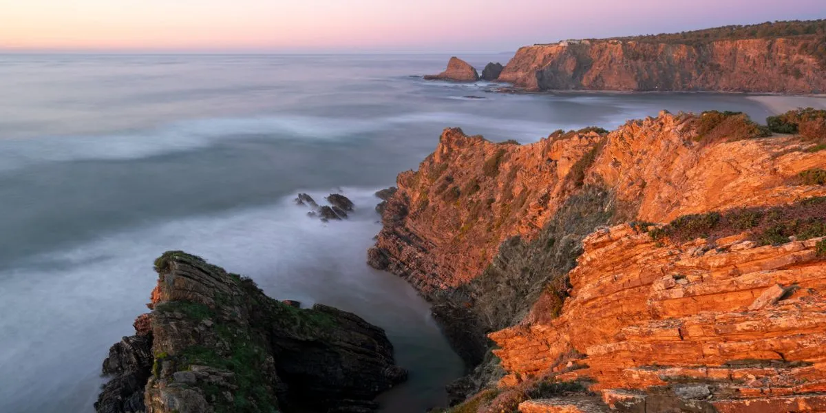 Schist-Cliffs-The-Cliffs-Near-Odeceixe-Overlooking-the-Atlantic-Ocean-at-Sunset